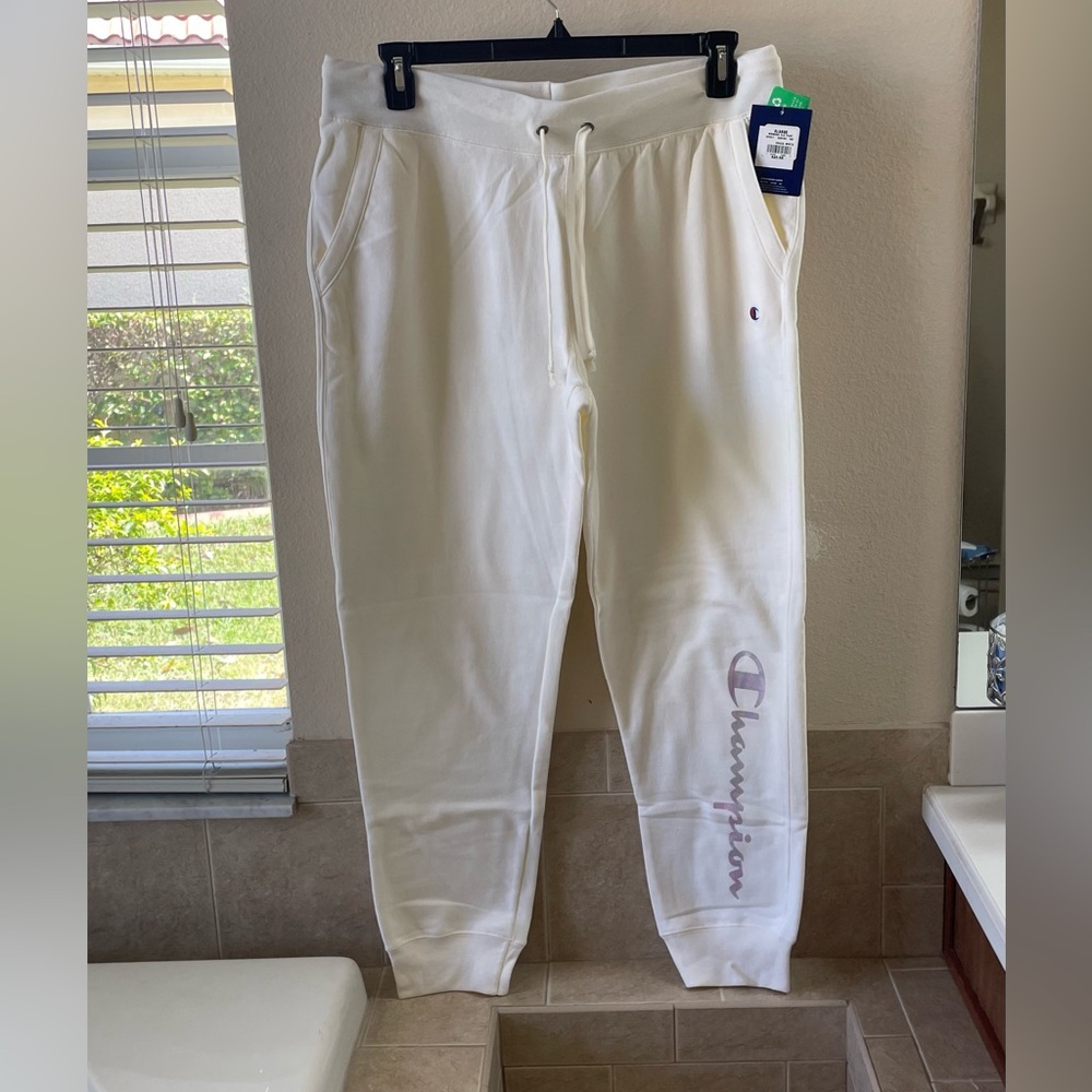 Champion White Joggers Soft Athletic Wear